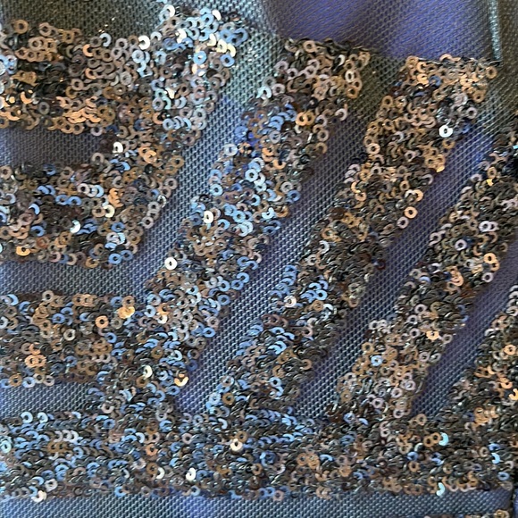 Blue Sequins Mesh Dress - Picture 9 of 11